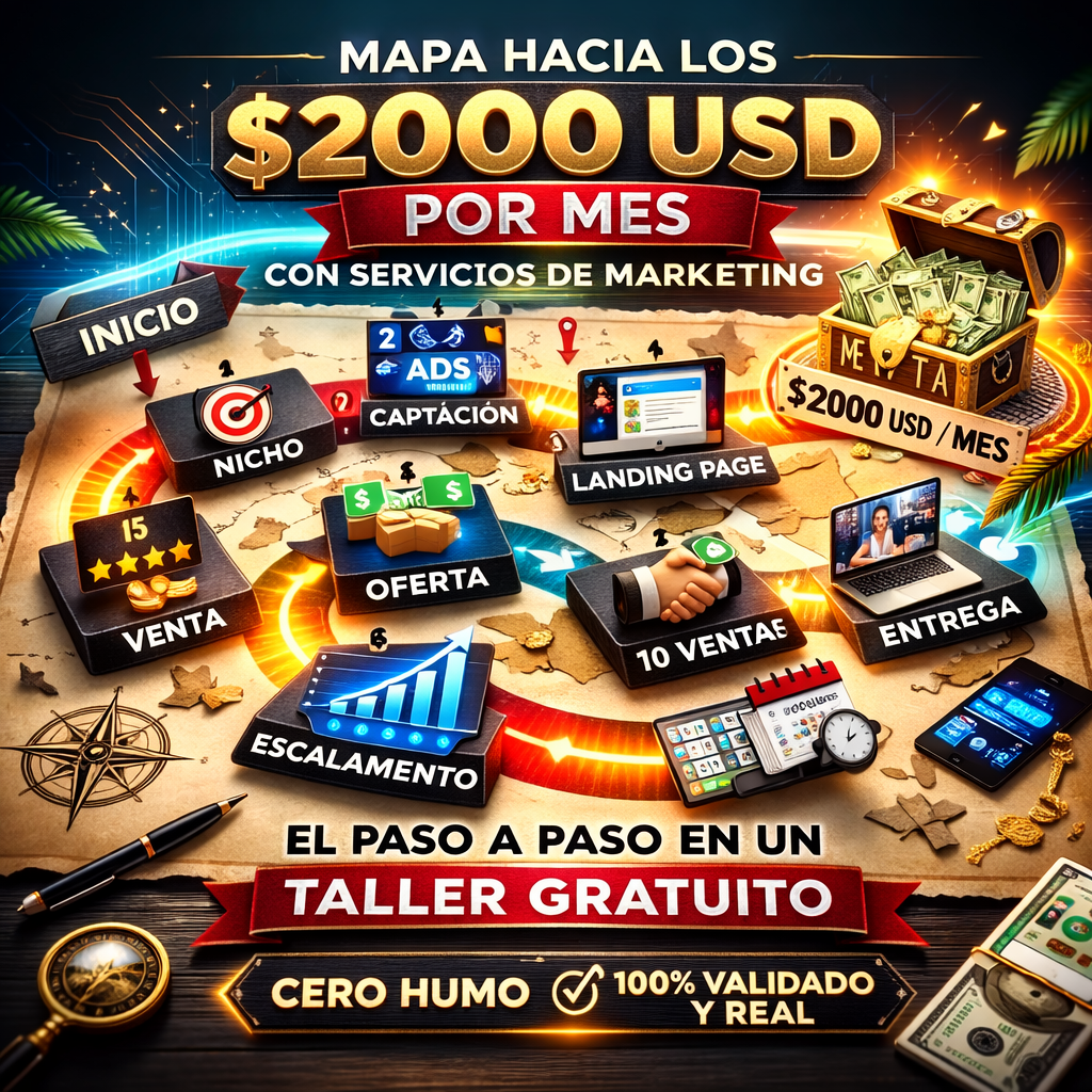 Mapa hacia los $2000 USD/mes con servicios de marketing